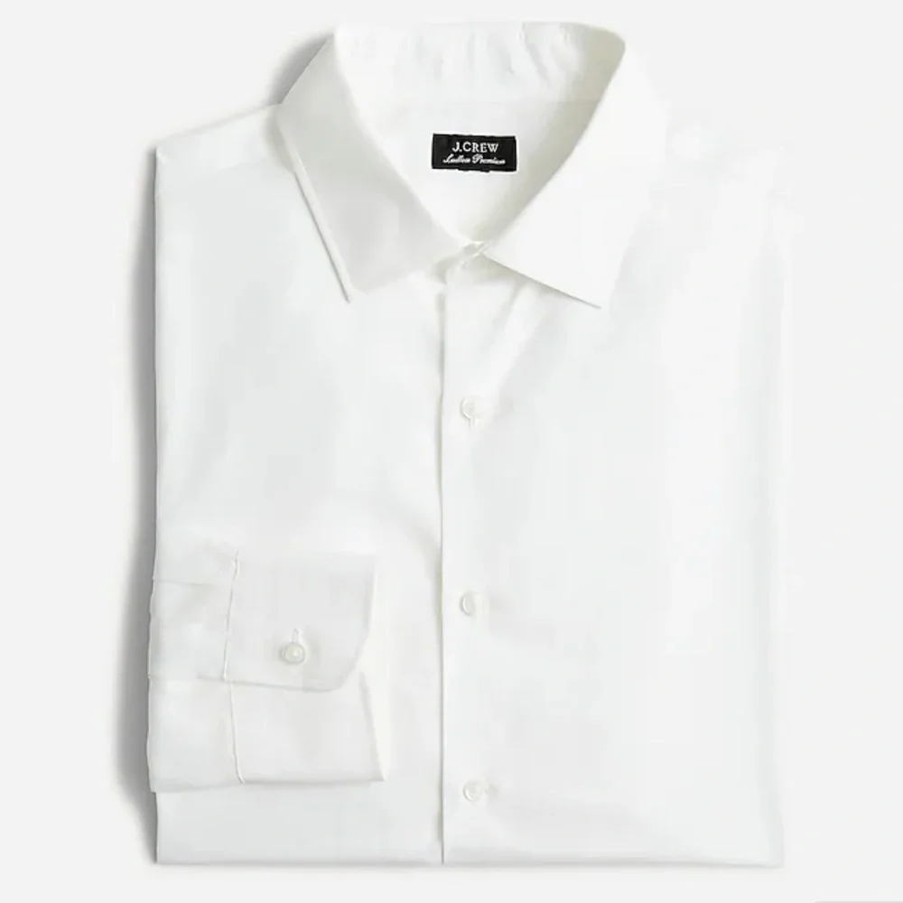 J crew ludlow premium fine cotton dress shirt in white button down 15.5 33